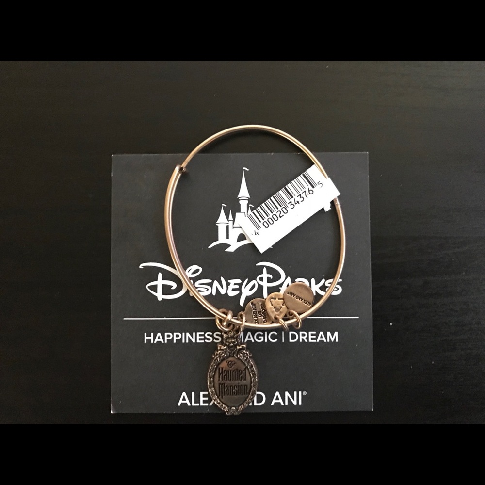 Haunted Mansion Logo Gold Bangle By Alex And Ani